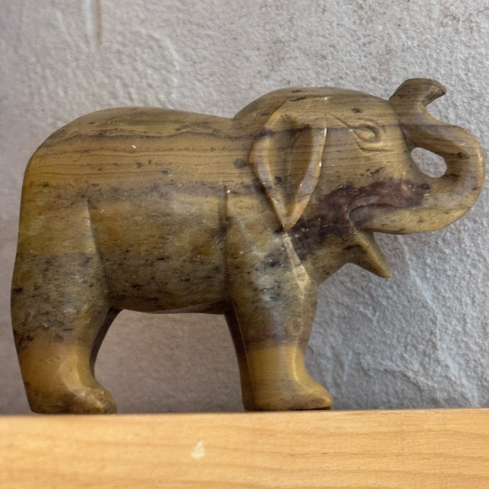 Vintage Hand-Carved Soapstone Elephant